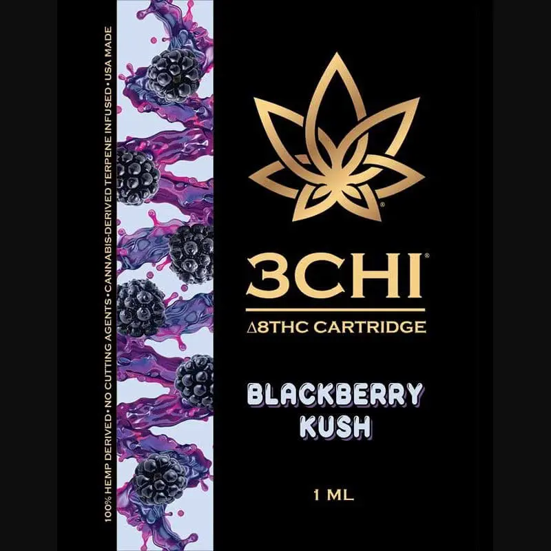 3Chi Delta 8 THC Vape Cartridge with Cannabis Derived Terpenes – Blackberry Kush