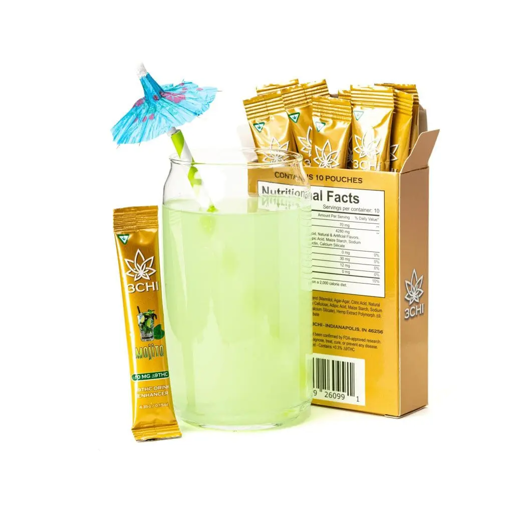 3Chi Delta 9 THC Flavored Drink Enhancer – Mojito (100 mg Total Delta 9 THC)