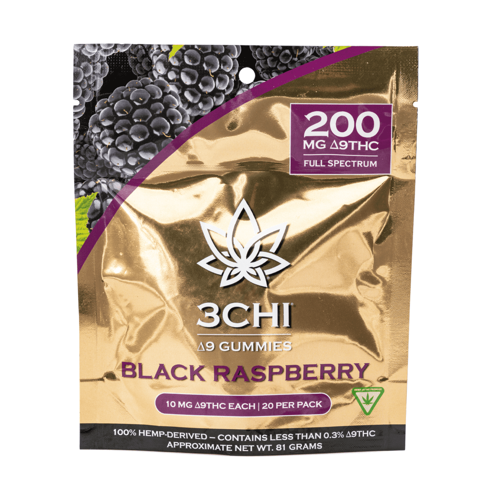 3Chi Delta 9 THC Gummies – Black Raspberry (200 mg Total) - Image 2