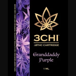 3Chi Delta 8 THC Vape Cartridge with Botanical Derived Terpenes – Granddaddy Purple