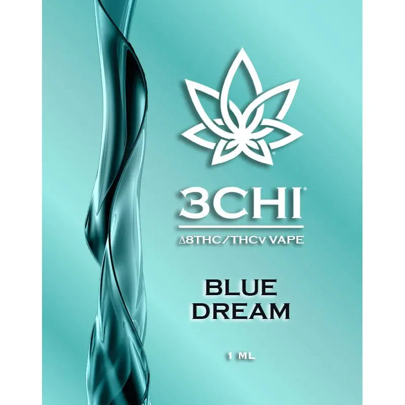 3Chi THCV Vape Cartridge – Blue Dream (75% Delta 8 THC, 10% THCV, 10% CBC)