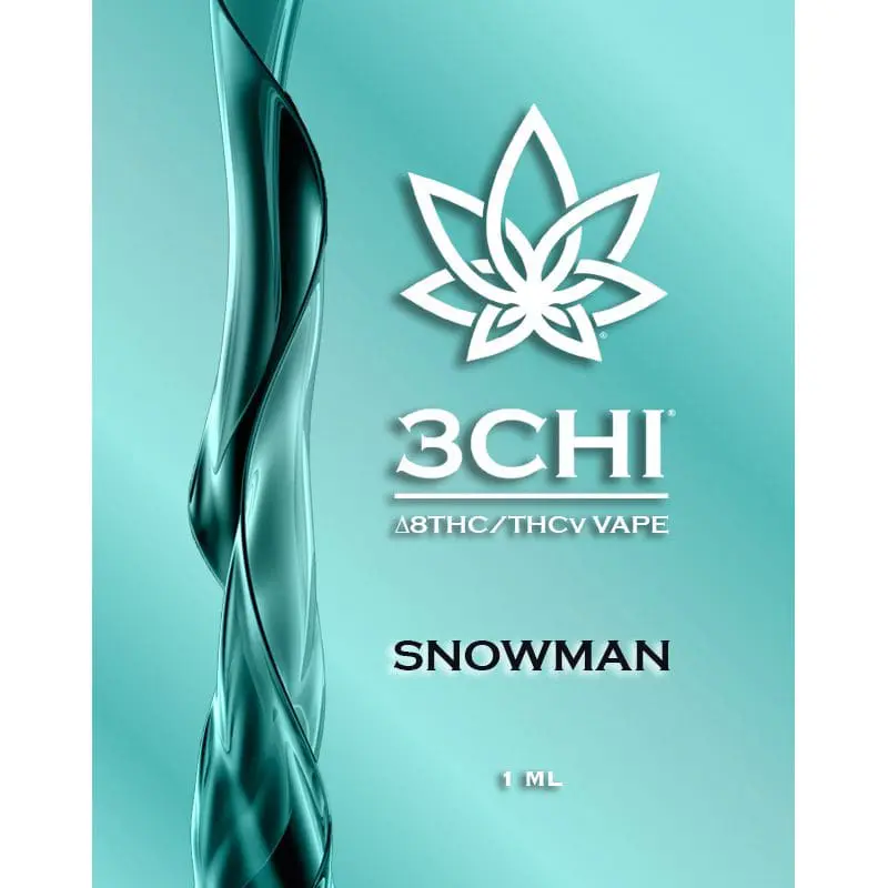 3Chi THCV Vape Cartridge – Snowman (75% Delta 8 THC, 10% THCV, 10% CBC)