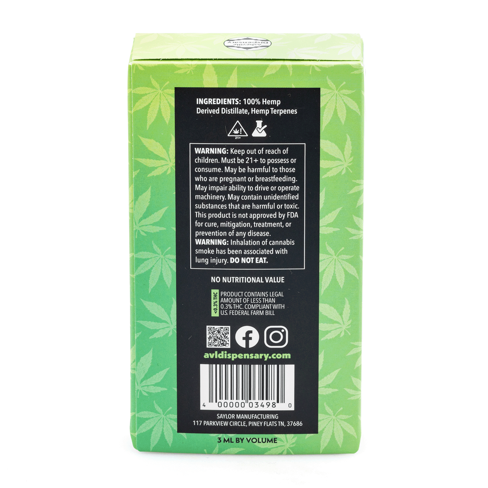 Asheville Dispensary 3 gram THCa Disposable Vape – Gas - Image 3