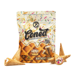 Baked Bags Delta 9 THC Coned – Birthday Cake (150 mg Total Delta 9 THC)