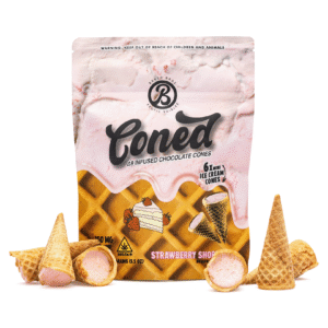 Baked Bags Delta 9 THC Coned – Strawberry Shortcake (150 mg Total Delta 9 THC)
