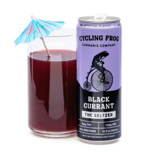 Cycling Frog THC + CBD Seltzer 6 Pack – Black Currant (30 mg Delta 9 THC + 60 mg CBD Total)