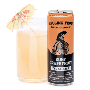 Cycling Frog THC + CBD Seltzer 6 Pack – Ruby Grapefruit (30 mg Delta 9 THC + 60 mg CBD Total)