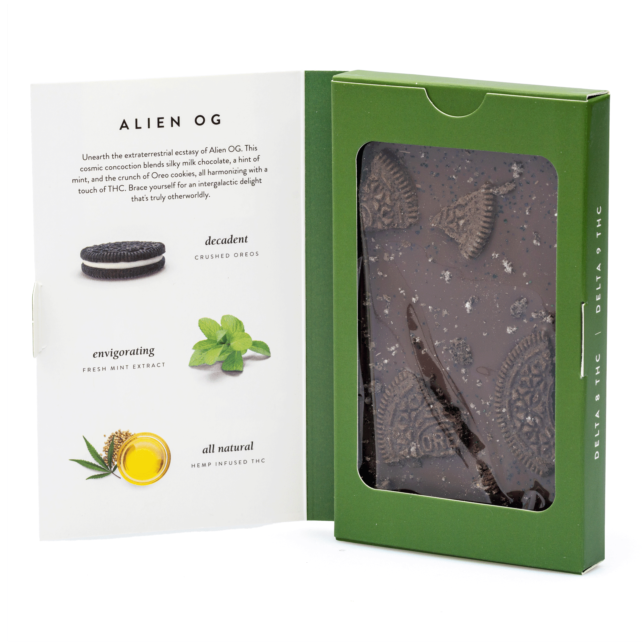 DeVINE Naturals Delta 8 and Delta 9 THC Cannabis Confections Chocolate Bar – Alien OG