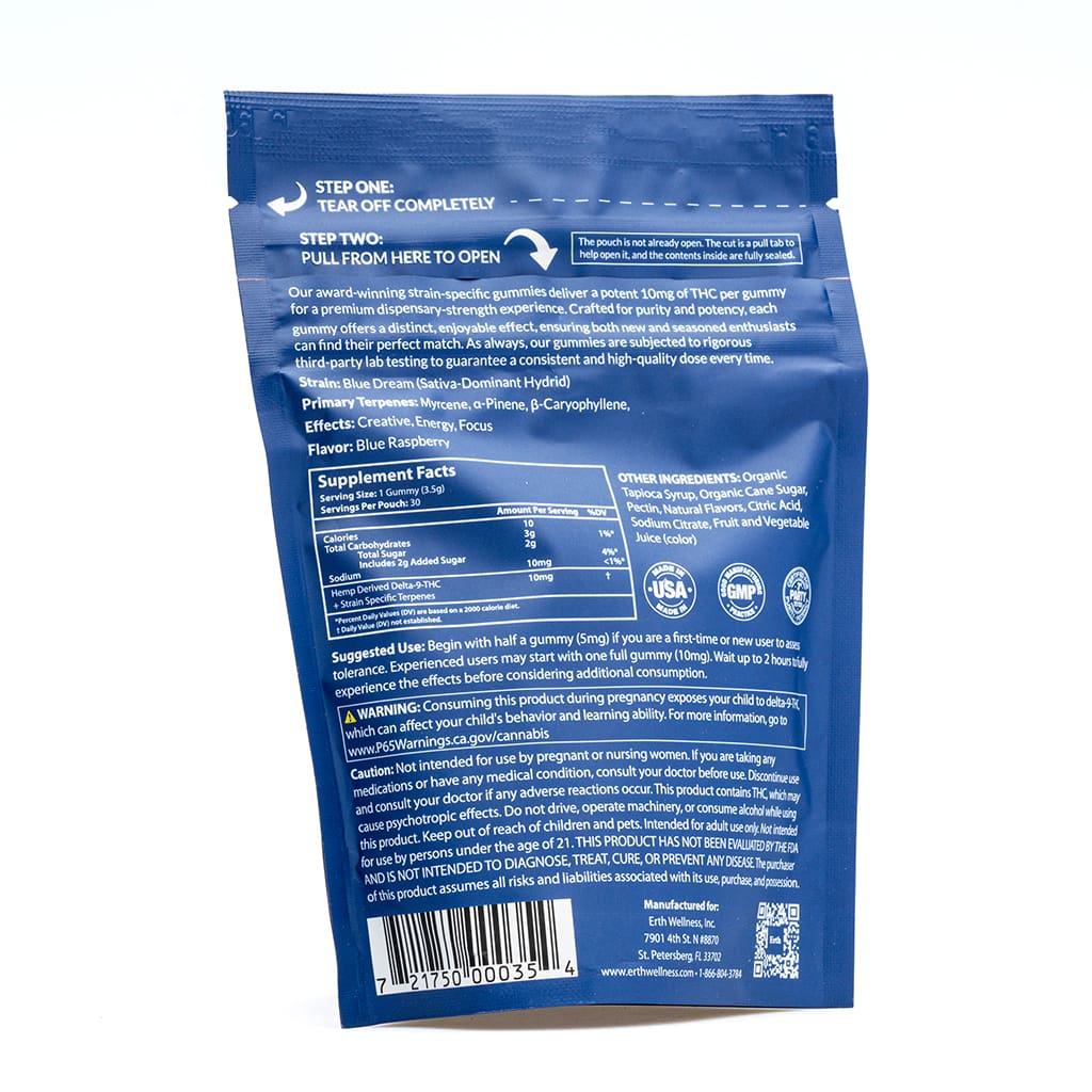 Erth Wellness THC Live Resin Gummies – Blue Dream - Image 3