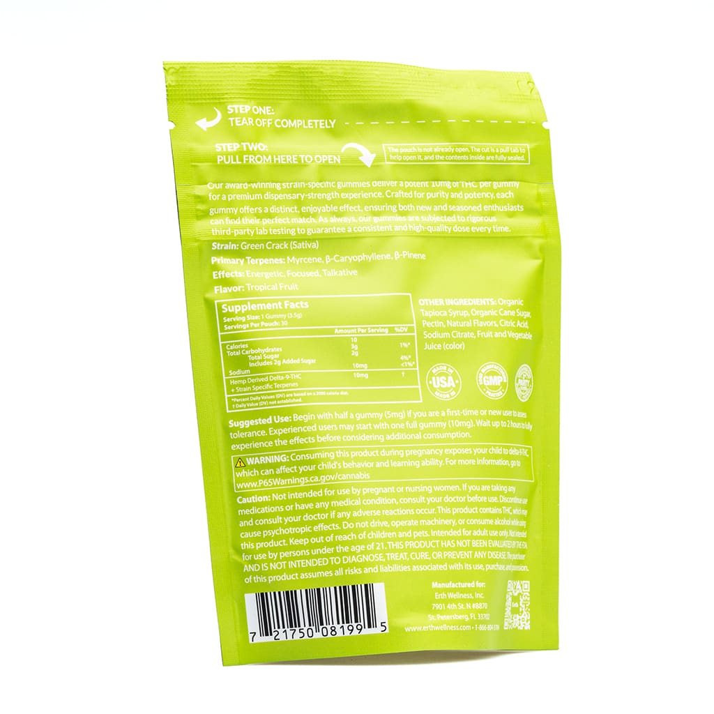 Erth Wellness THC Live Resin Gummies – Green Crack - Image 3