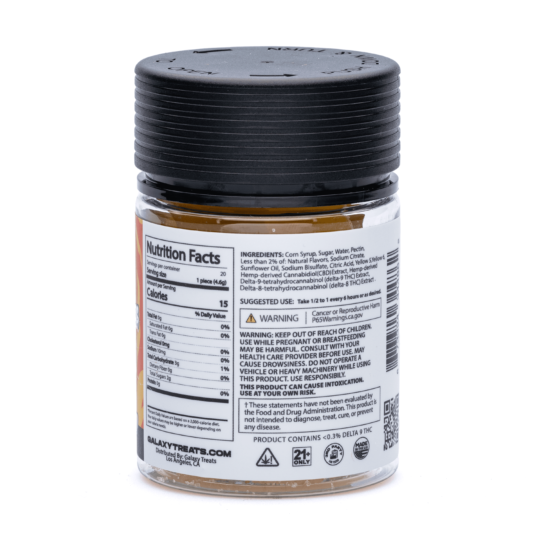 Galaxy Treats Delta 8 / Delta 9 / THCP Gummies – Tropical Kush (2180 mg Delta 8 THC + 260 mg Delta 9 THC + 20 mg THCP Total) - Image 3