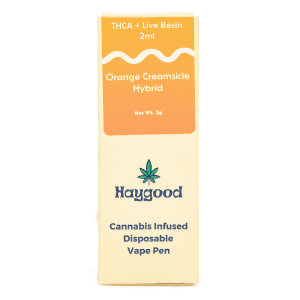 Haygood THCa and Live Resin Disposable Vape – Orange Creamsicle Hybrid (2 gram) - Image 2