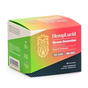 Hemplucid Stress Mushroom Gummies – Watermelon (750 mg Total CBD + 75 mg Total Delta 9 THC) - Image 5