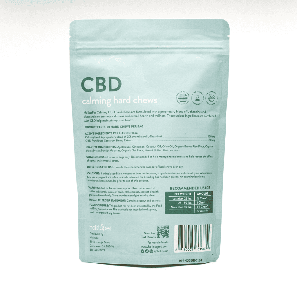 HolistaPet CBD Dog Treats + Calming Relief (300 mg Total CBD) - Image 3