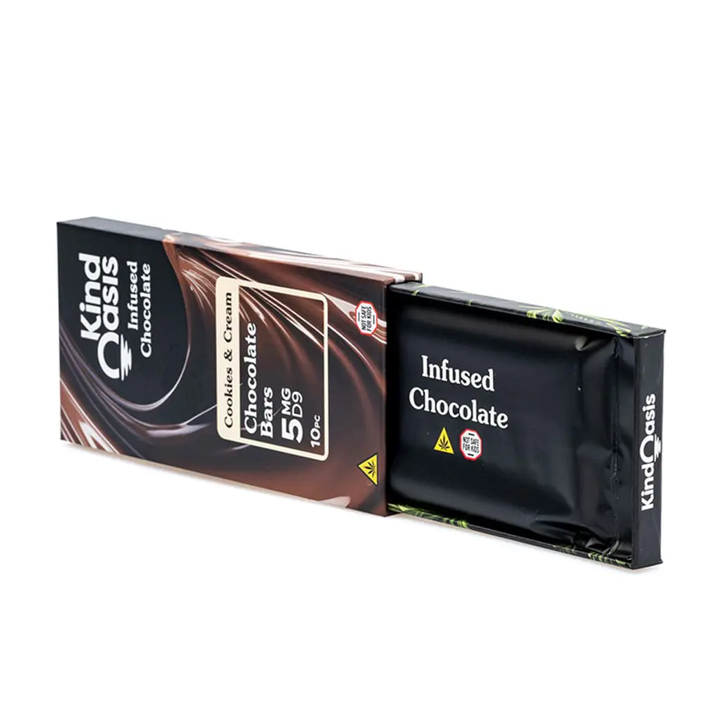 Kind Oasis Delta 9 THC Cookies & Cream Chocolate Bar - Image 4