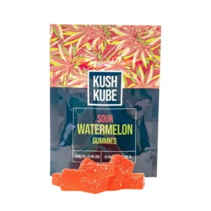 Kush Kube Delta 9 + CBD Gummies – Sour Watermelon (150 mg total Delta 9 THC + 150 mg Total CBD)
