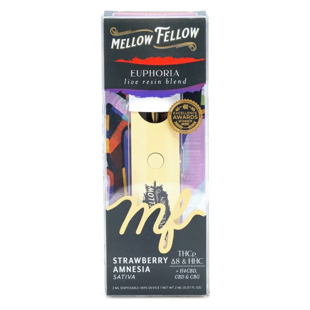 Mellow Fellow Picasso’s Euphoria Blend Live Resin Disposable Vape – Strawberry Amnesia - Image 2