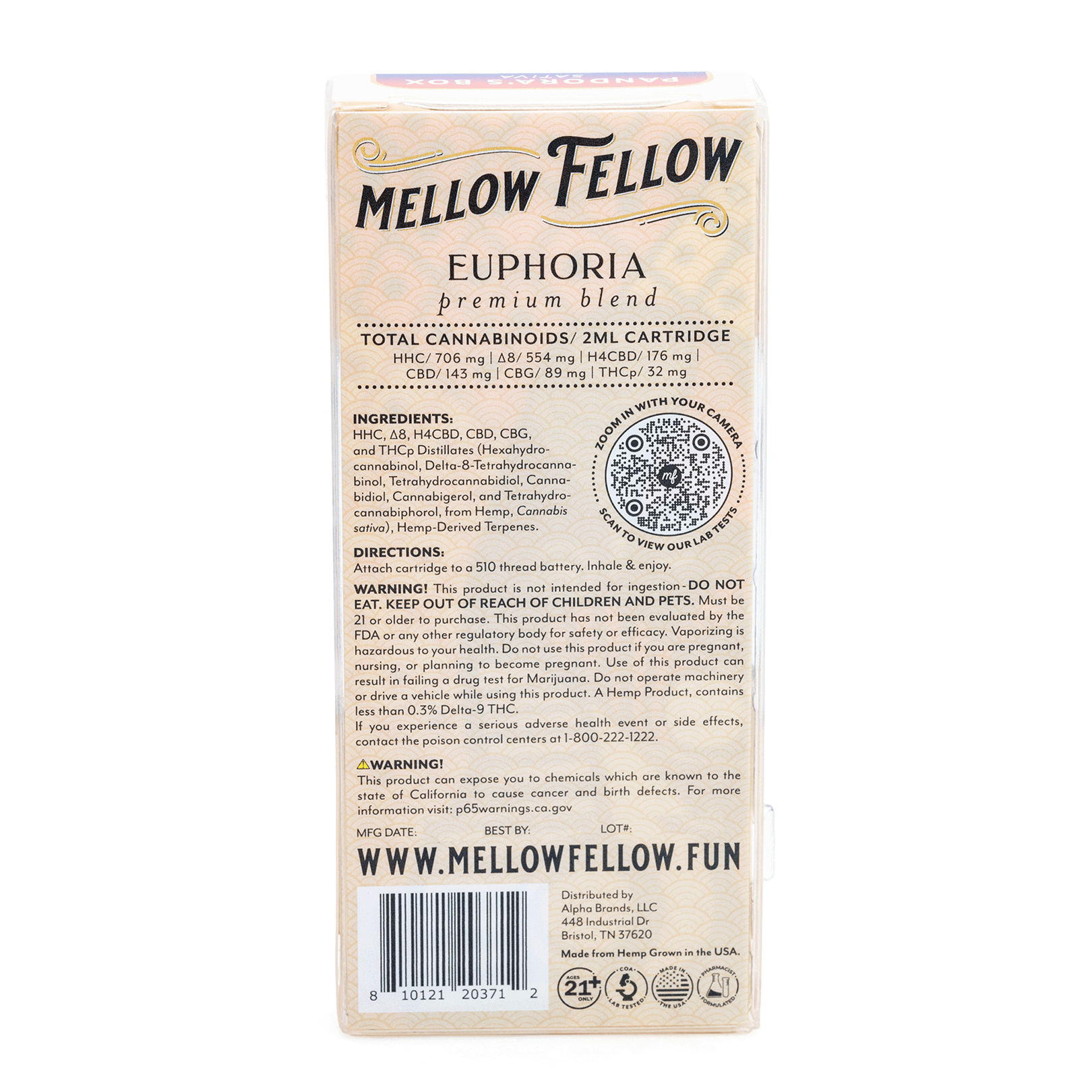 Mellow Fellow Picasso’s Euphoria Blend Vape Cartridge – Pandora’s Box - Image 3