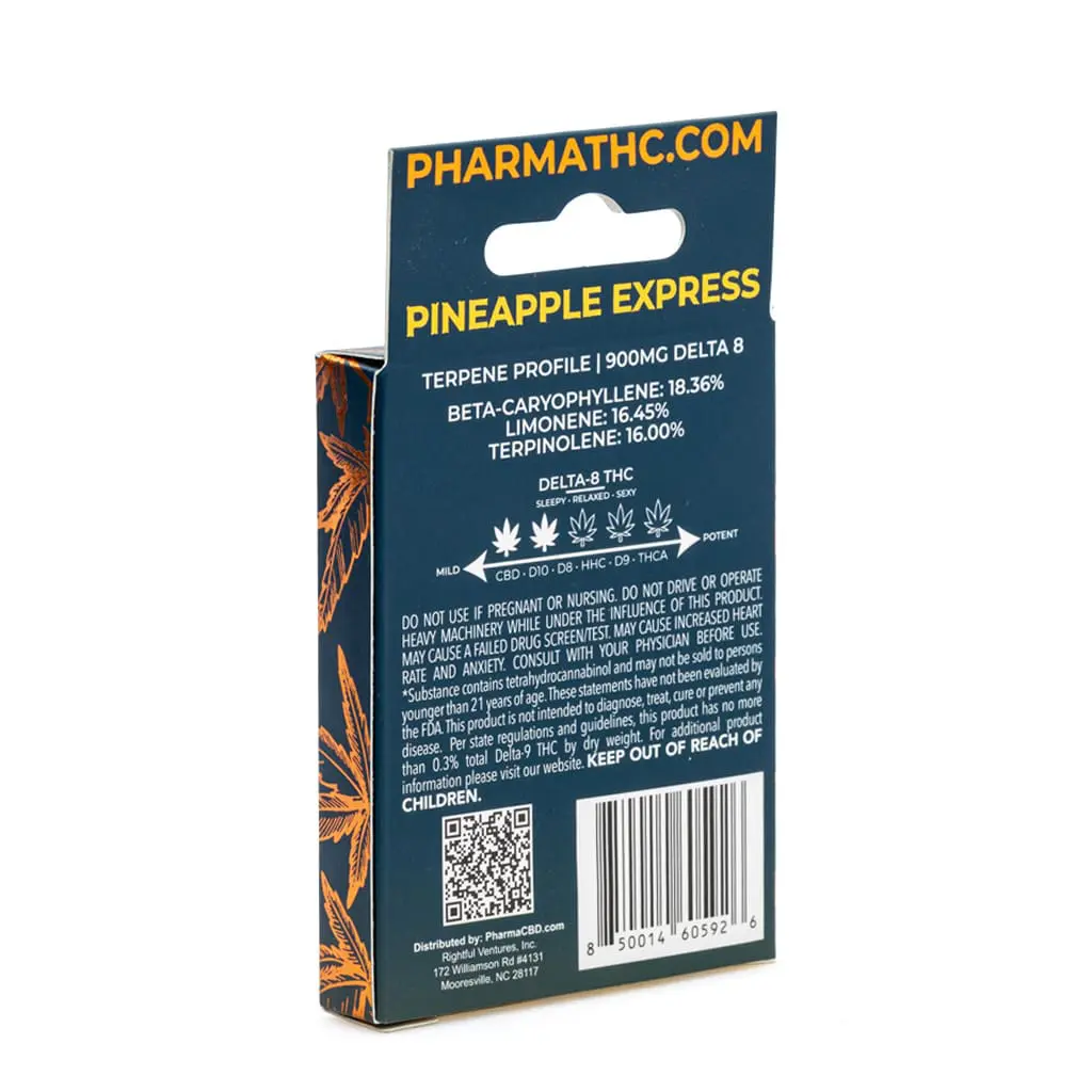 PharmaTHC Delta 8 THC Vape Cartridge – Pineapple Express - Image 3