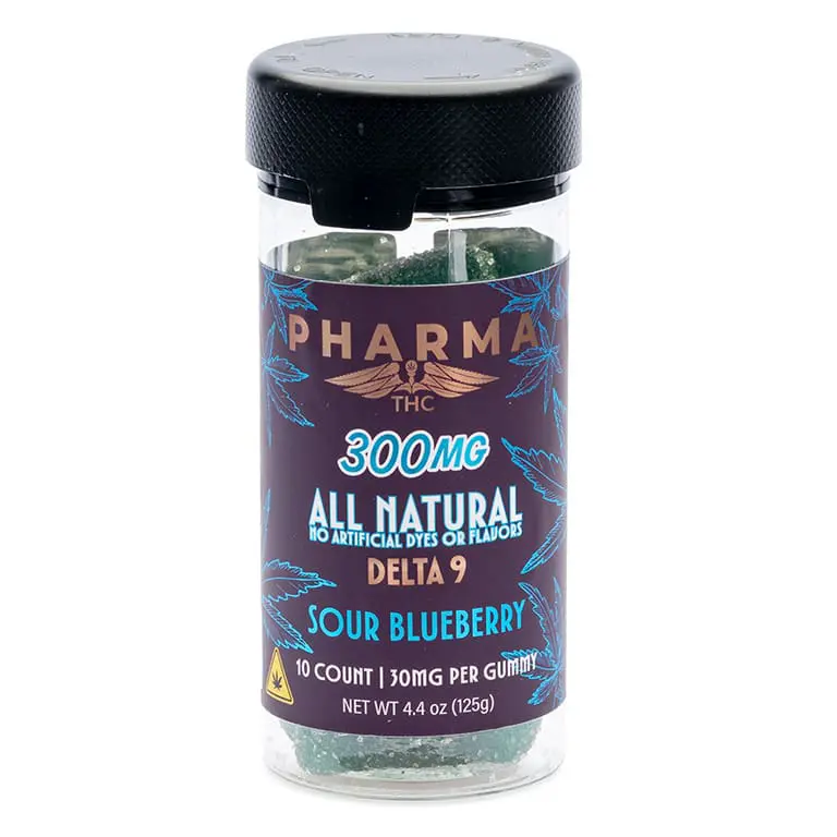 PharmaTHC Delta 9 THC All Natural Gummies – Sour Blueberry - Image 2