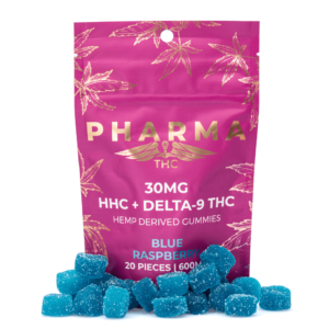 PharmaTHC HHC / Delta 9 THC Gummies – Blue Raspberry (400 mg Total HHC + 200 mg Total Delta 9 THC)
