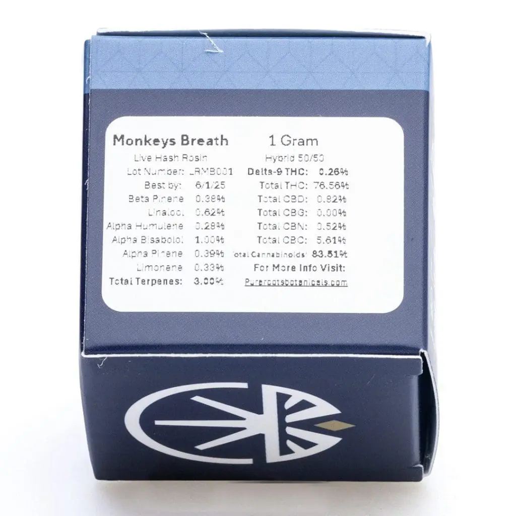 Pure Roots Botanicals THCa Live Rosin Concentrate – Monkey Breath (1 gram) - Image 3