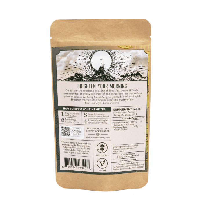 The Brothers Apothecary Breakfast Buzz Hemp CBD Tea - Image 3