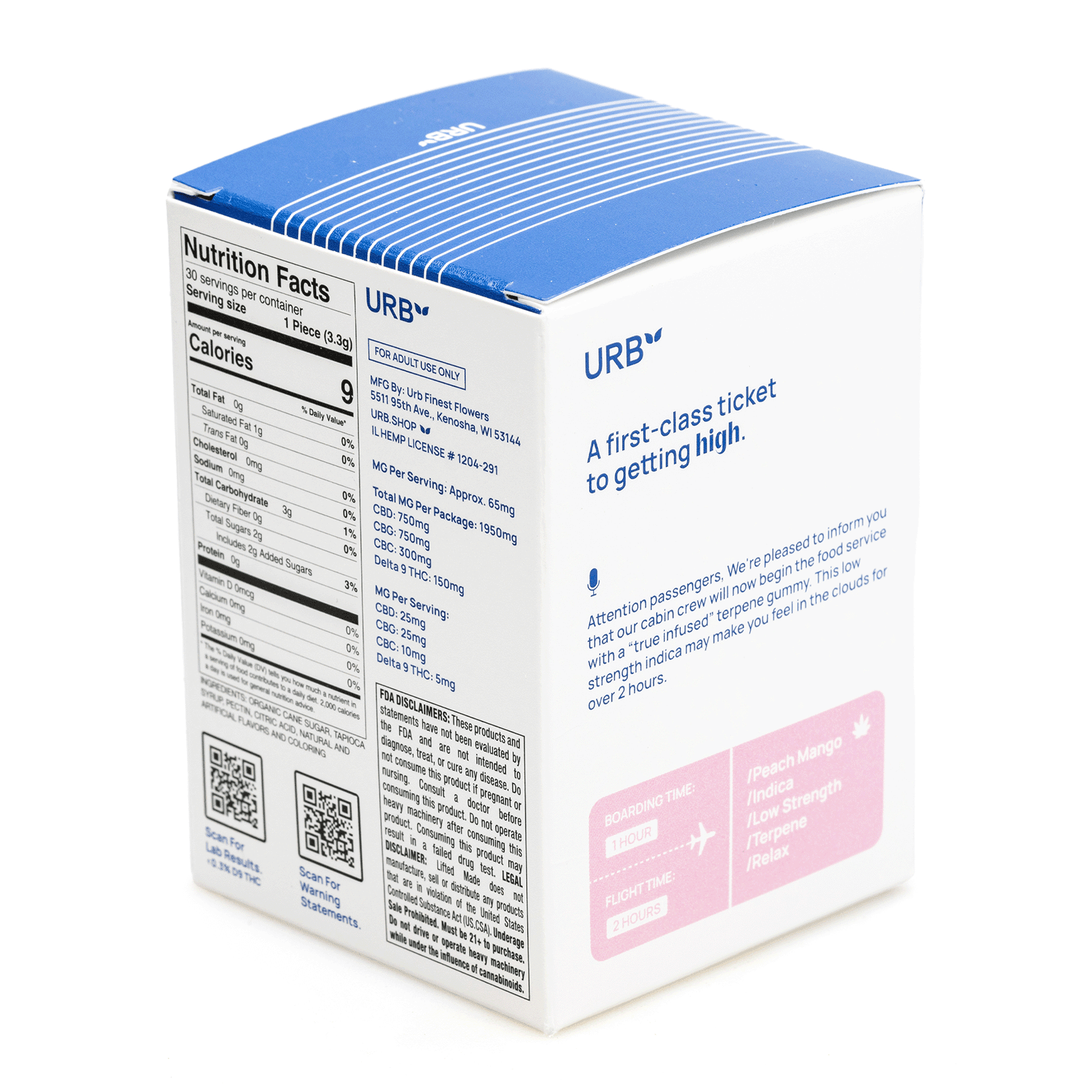 Urb Boarding Skybites – Peach Mango Watermelon (1950 mg Total Cannabinoids) - Image 3