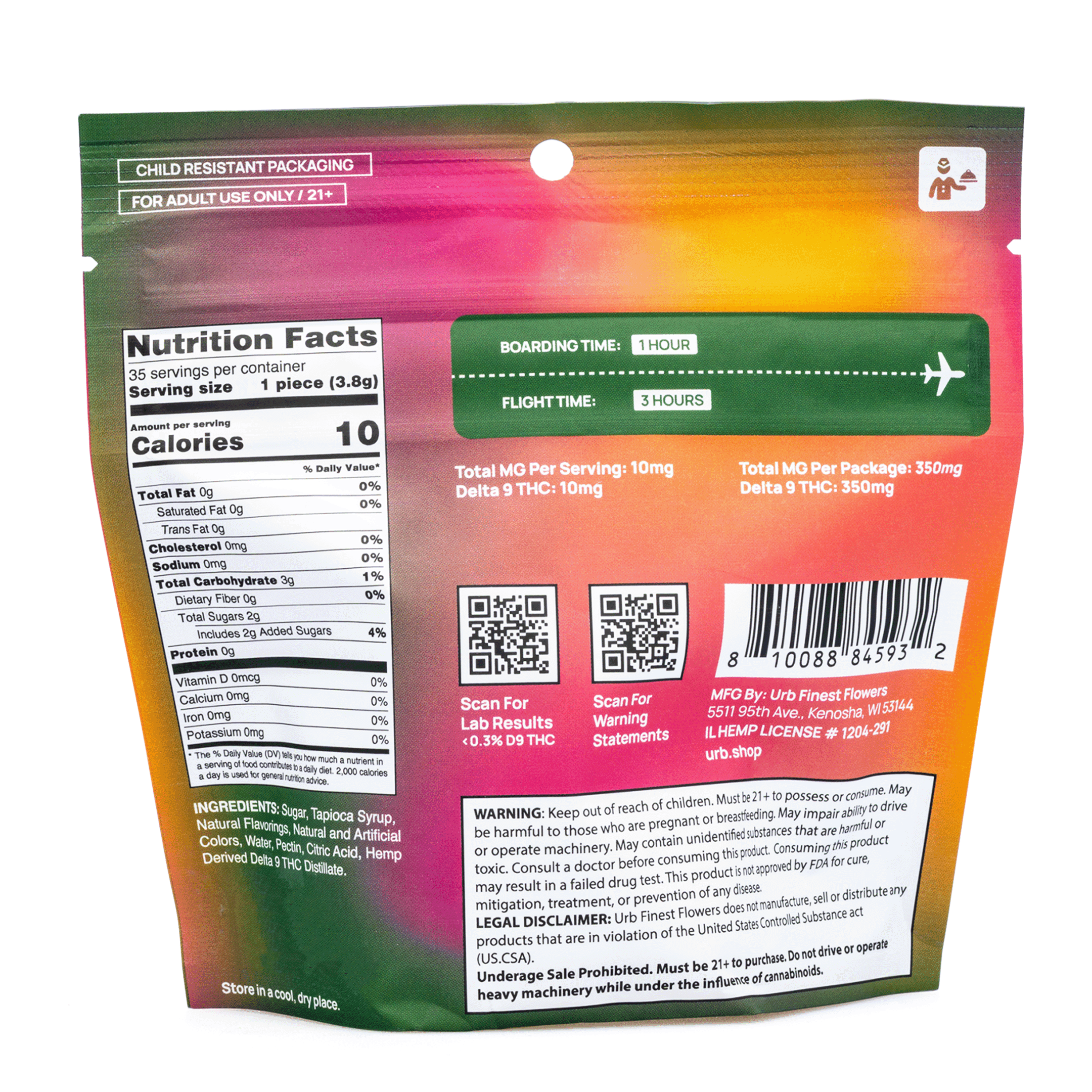 Urb Delta 9 THC Gummies – Passionfruit Mango (350 mg Total Delta 9 THC) - Image 4