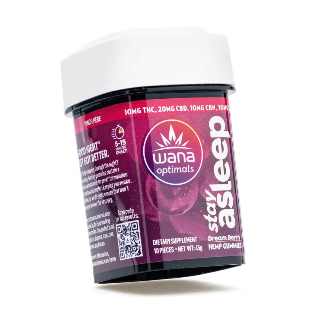 Wana Optimals Stay Asleep Gummies (500 Total Cannabinoids) - Image 2